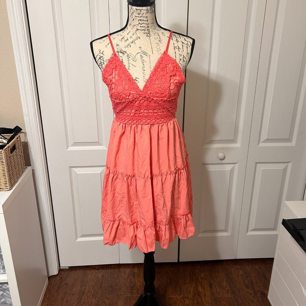 Boho Beach Hut Pink Mini Dress NWT size small